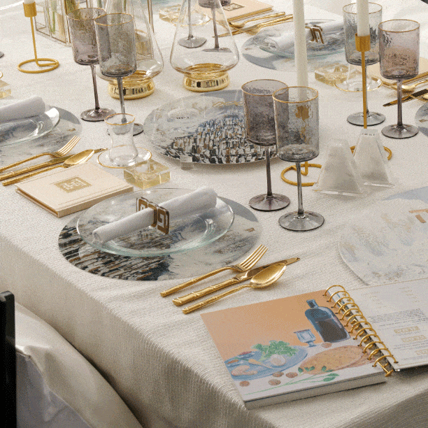 Elegant Painted Pesach Charger Plates: Decorative Seder Table Enhancements for Festivities