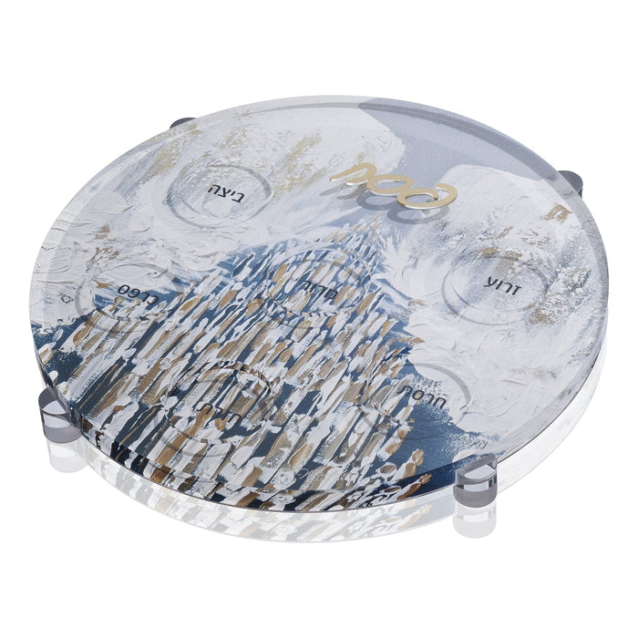 Painted Seder Plate — acrylic | Judaica Square Lakewood