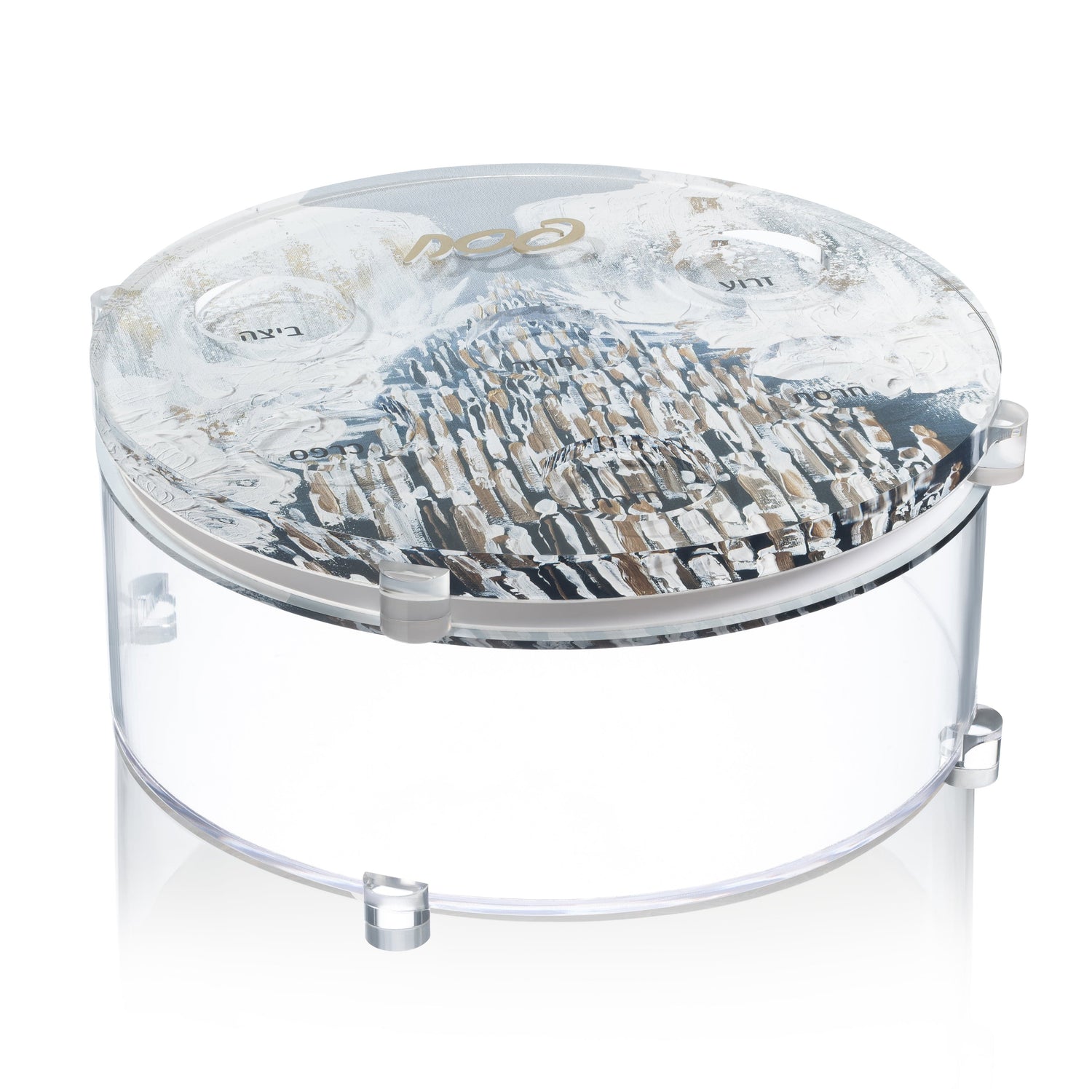 Painted Seder Plate (Style 2) — styled in-room | Judaica Square Lakewood