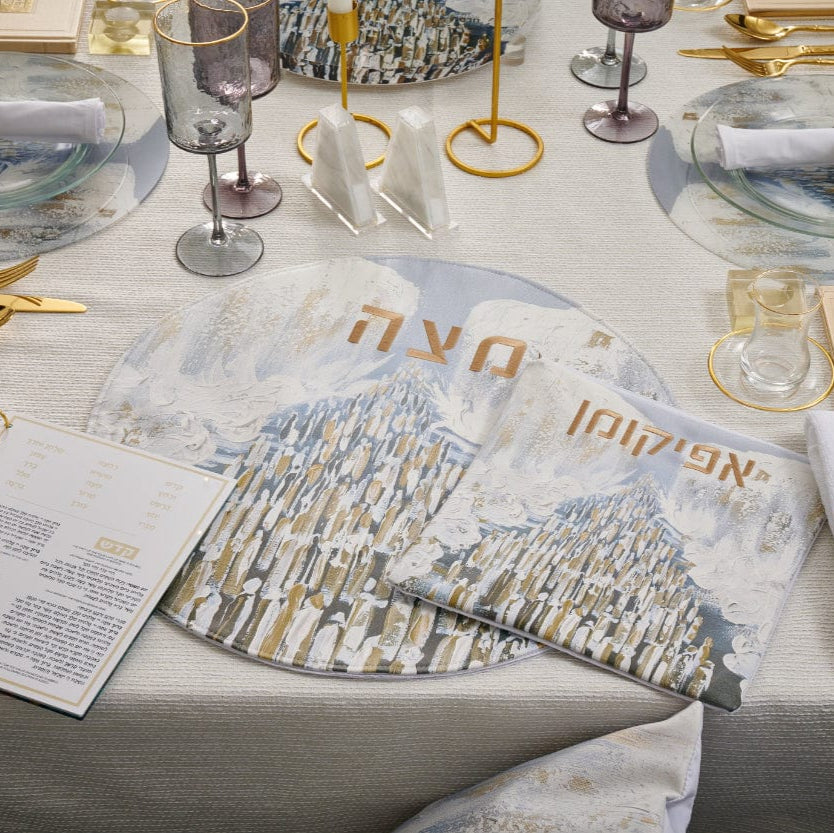 Painted Seder Plate (Style 2) — reverse view | Judaica Square Lakewood