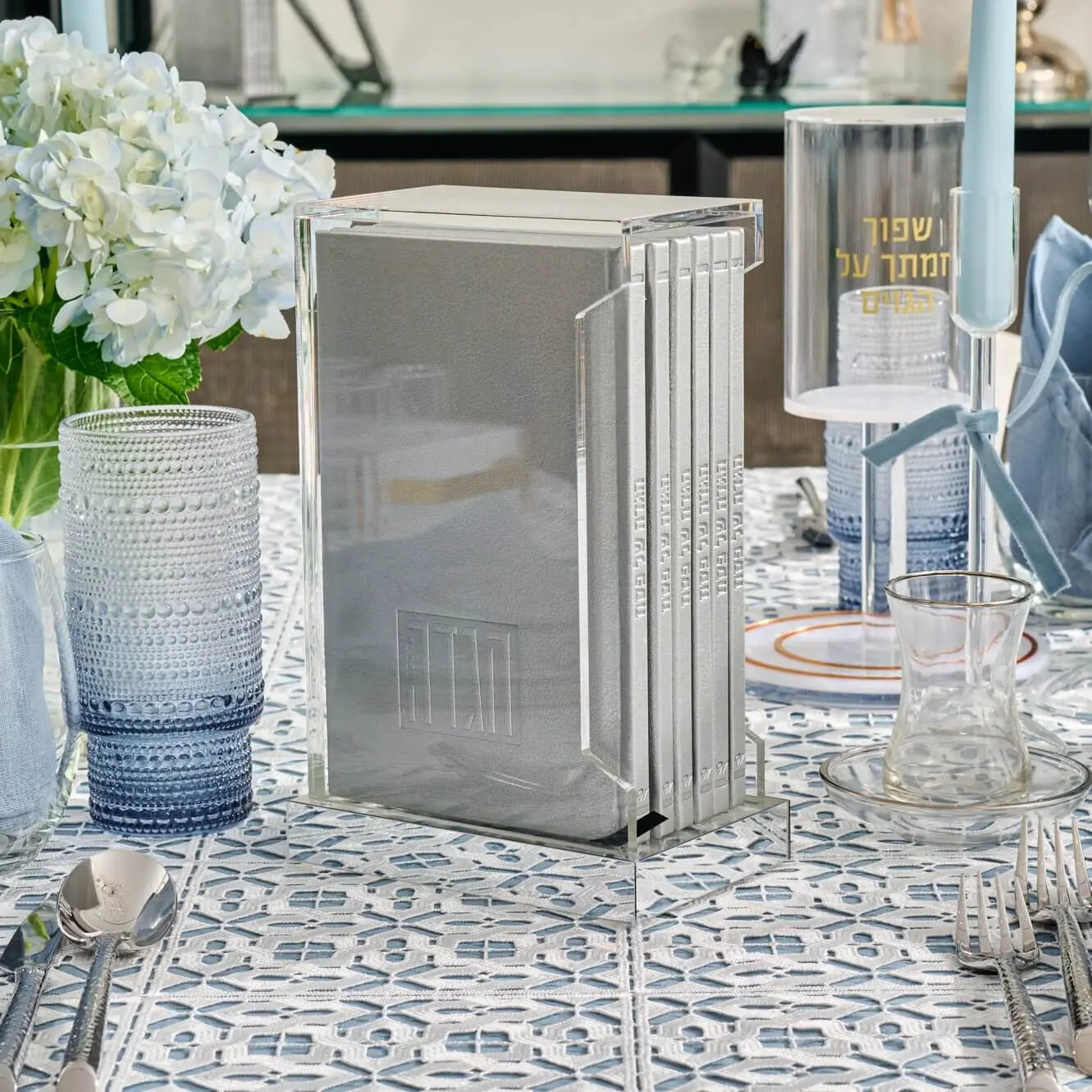 Painted Shabbos & Yom Tov Zemiros Bencher Set | Judaica Square Lakewood