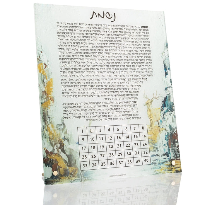 Painted Tabletop Nishmas — lucite Tabletop Plaque | Judaica Square Lakewood