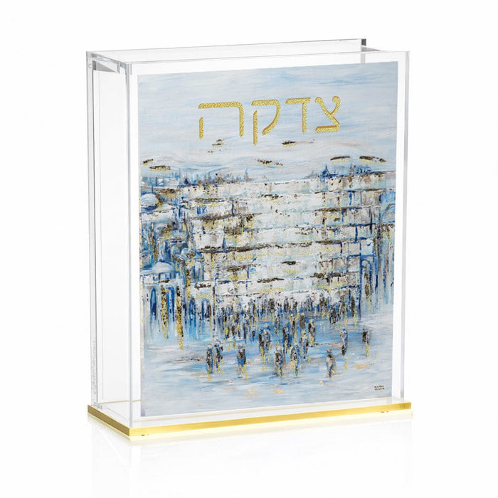 Painted Yosefa Kosel Tzedakah Box — lucite | Judaica Square Lakewood