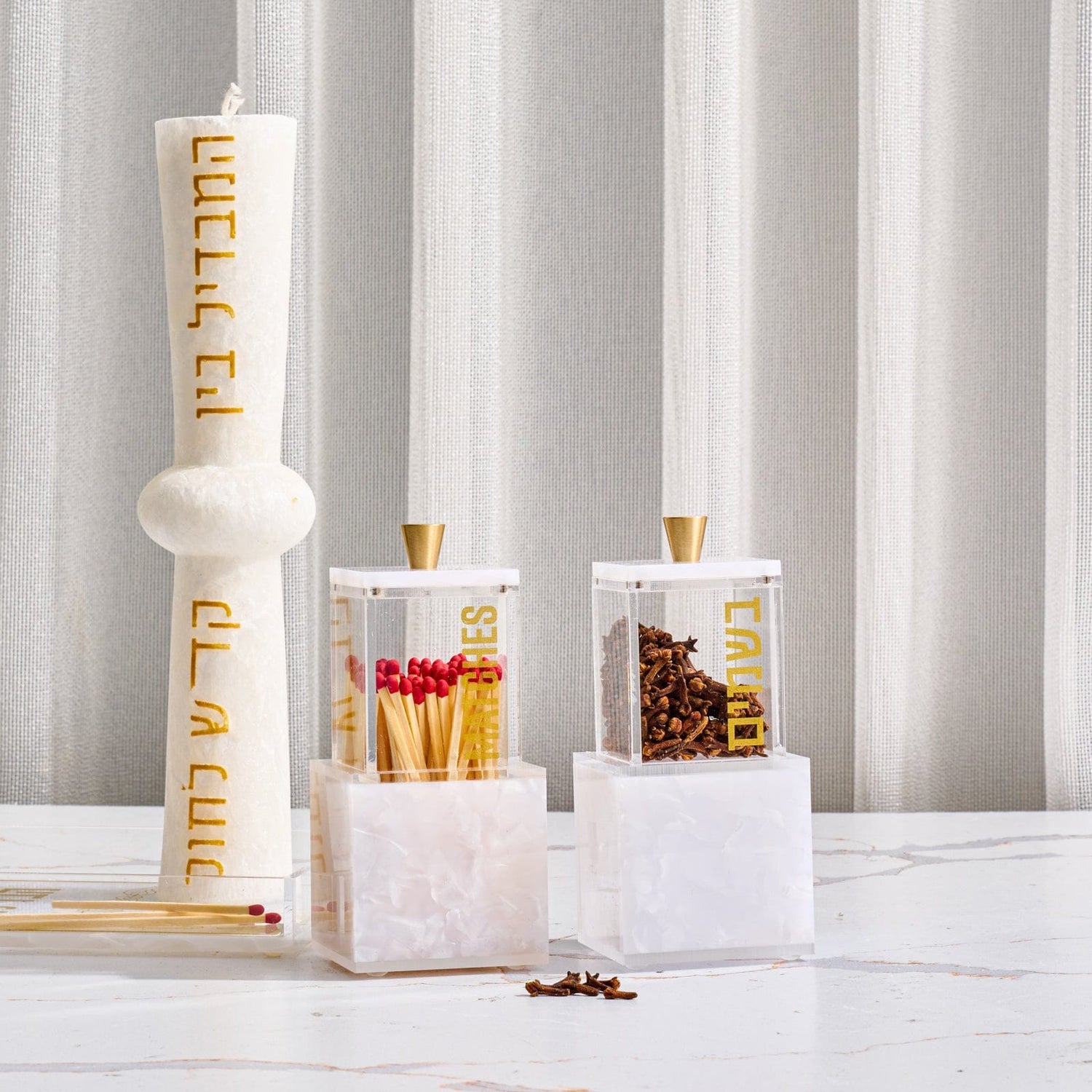 Pearlstone Block Havdalah Set | Judaica Square Lakewood