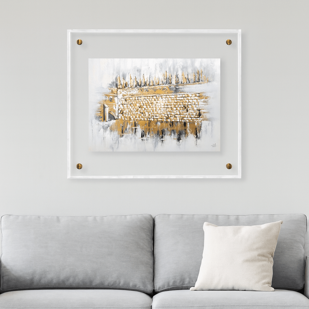 Pearlstone Frame Kosel at Winter Painting | Judaica Square Lakewood