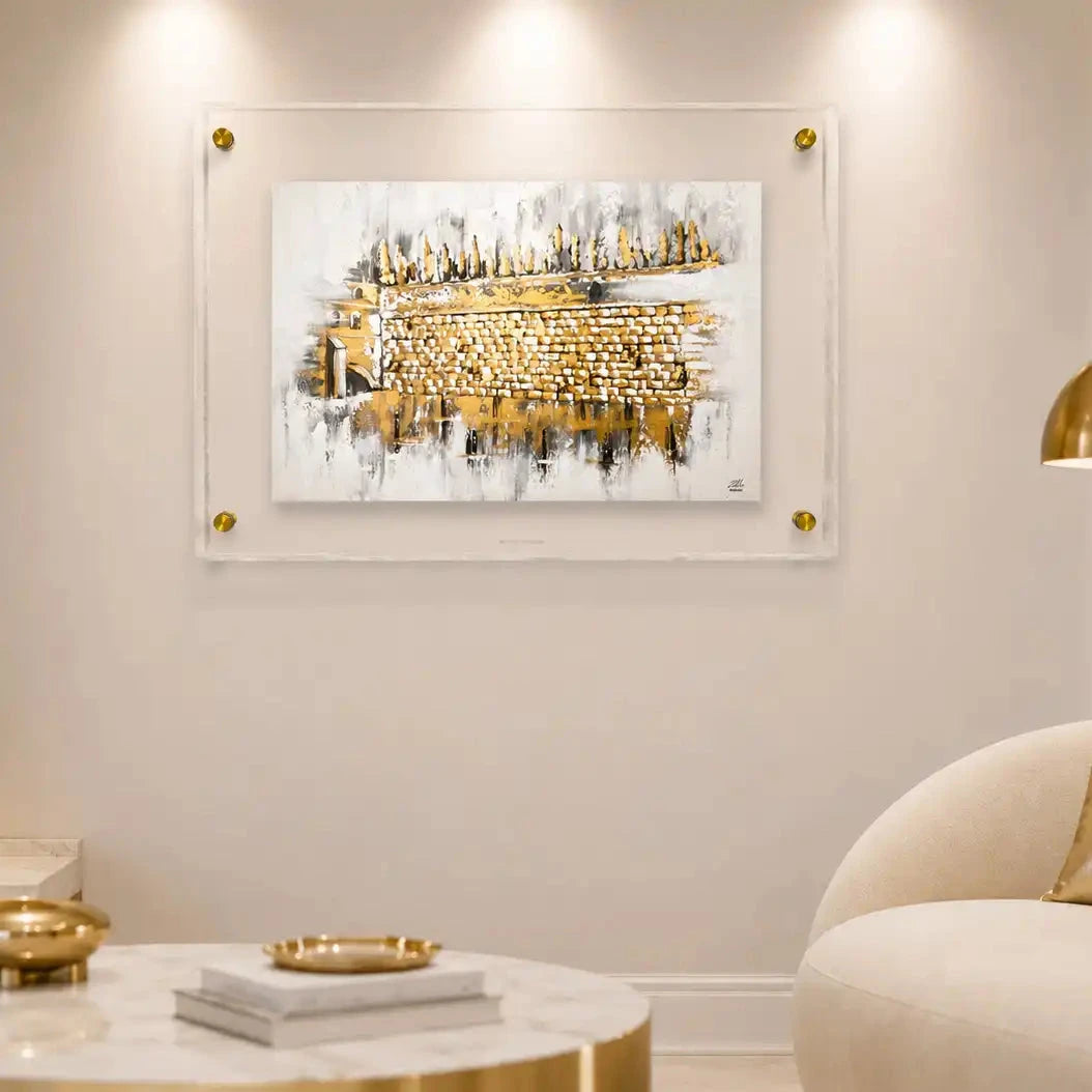 Pearlstone Frame Kosel at Winter Painting | Judaica Square Lakewood