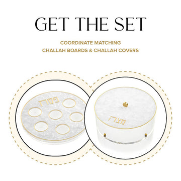 Pearlstone Seder Plate & Matzah Box Set — Acrylic Pesach (Waterdale Collection)