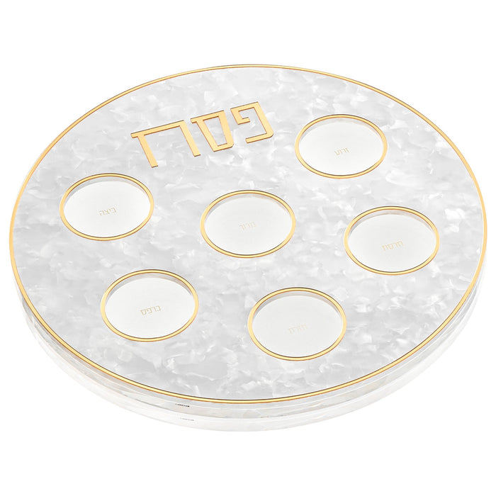 Pearlstone Seder Plate — acrylic | Judaica Square Lakewood