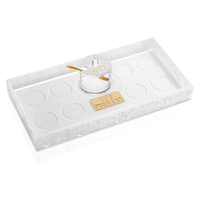 Pearlstone Simanim Tray — lucite | Judaica Square Lakewood