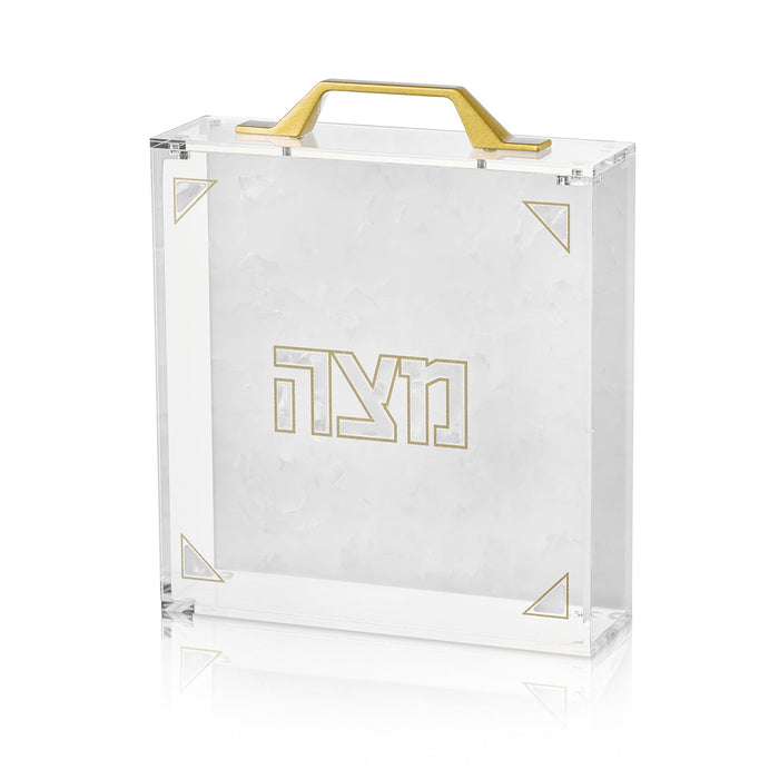 Pearlstone Square Matzah Box — Matzah Box | Judaica Square Lakewood