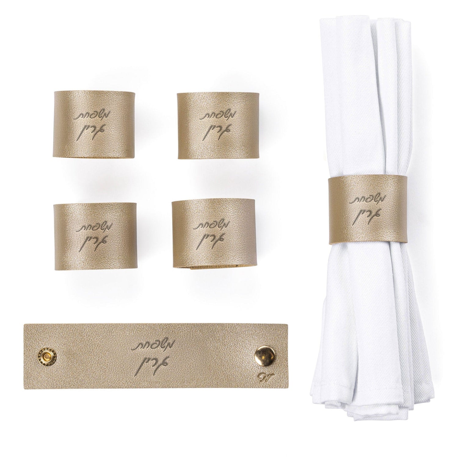 Personalized Leather Napkin Wraps | Judaica Square Lakewood