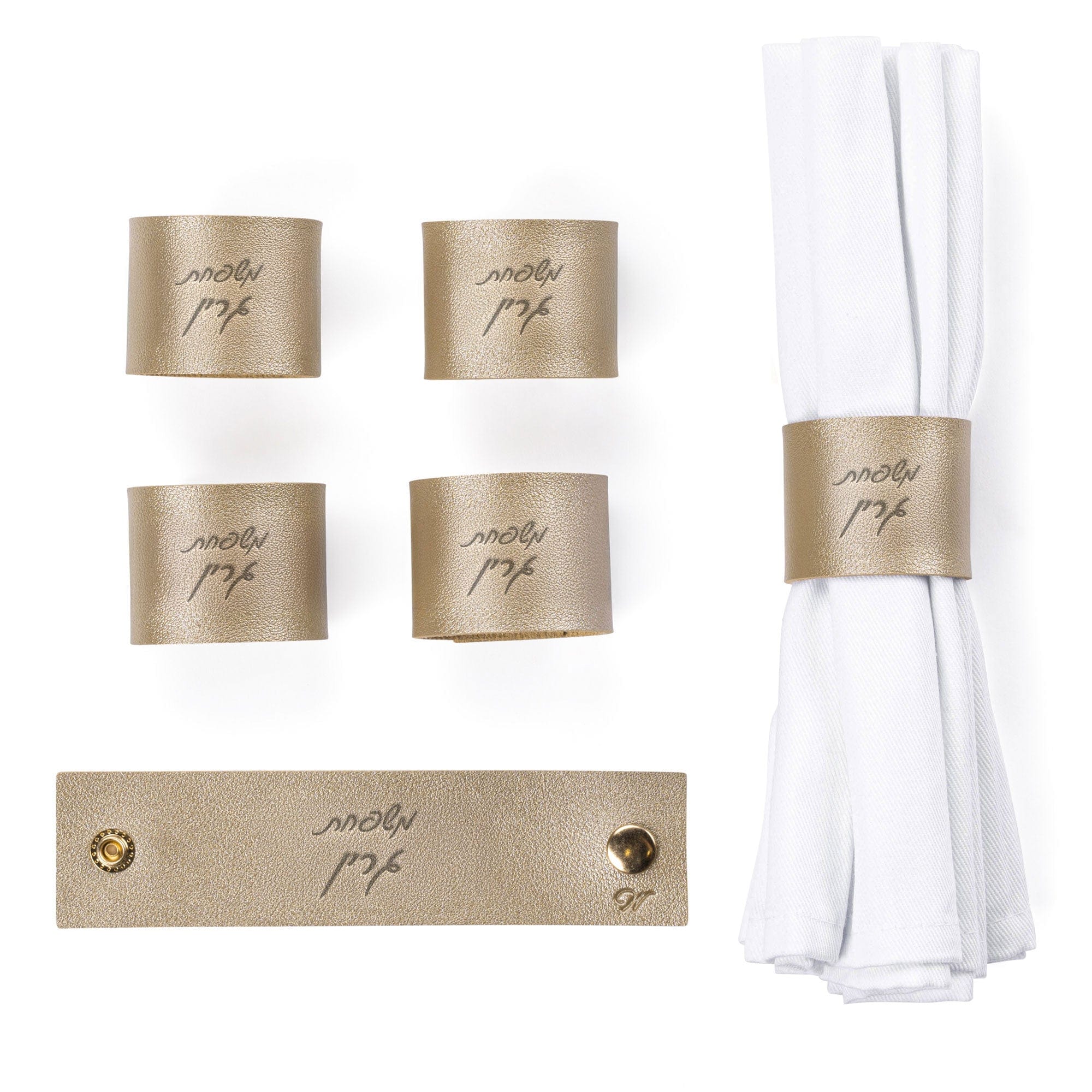 Personalized Leather Napkin Wraps | Judaica Square Lakewood