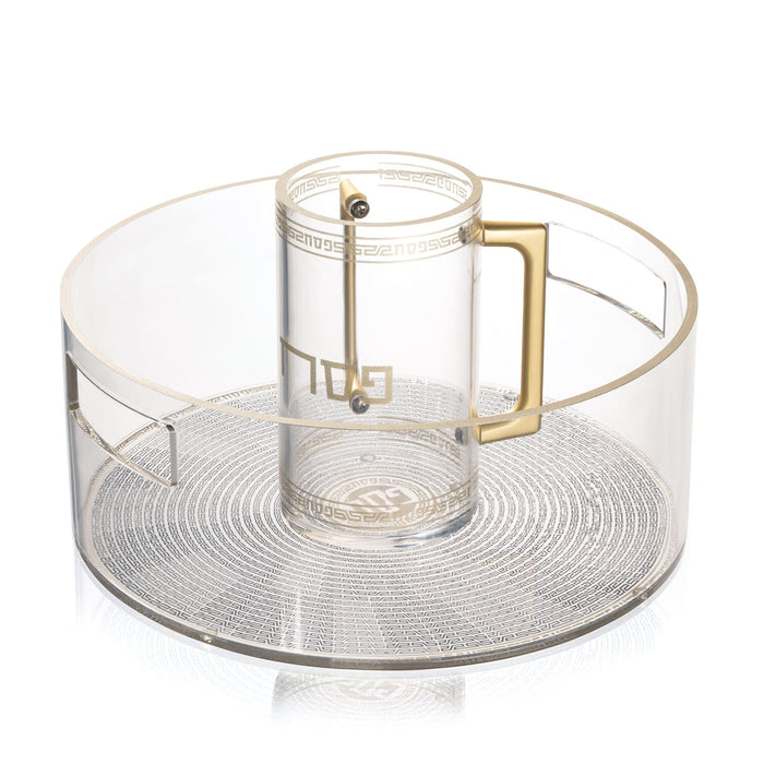 Pesach Geometric Washing Bowl & Cup — Tabletop | Judaica Square Lakewood