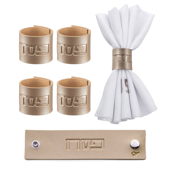 Pesach Leather Napkin Wraps — Napkin Rings | Judaica Square Lakewood