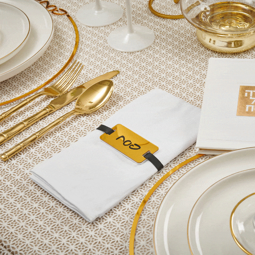 Pesach Napkin Wraps — detail view | Judaica Square Lakewood