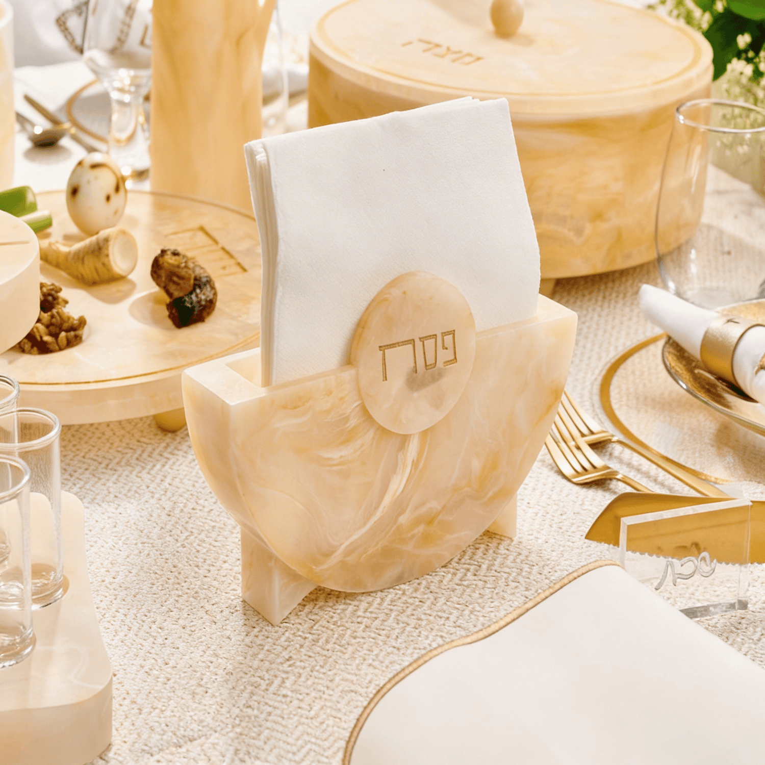Pesach Resin Napkin Holder | Judaica Square Lakewood