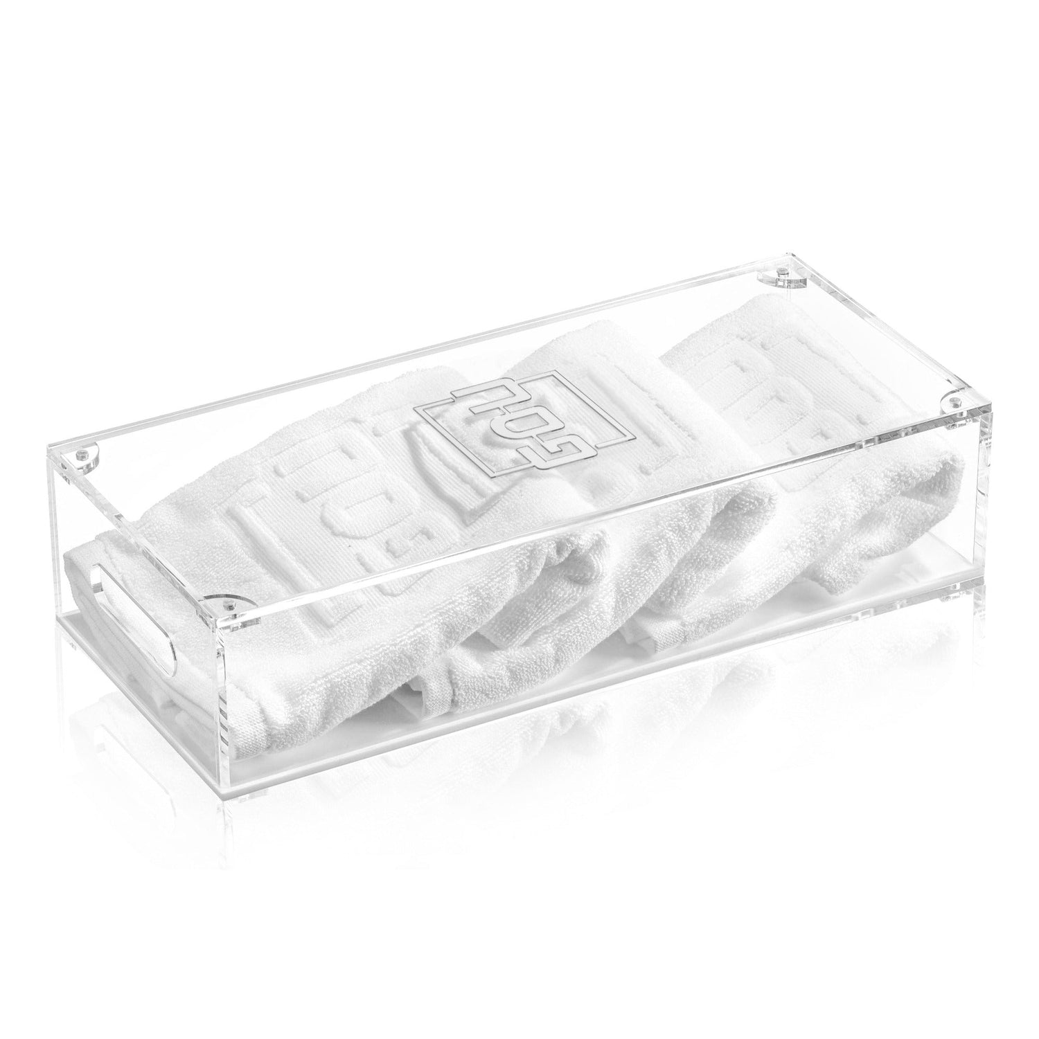 Pesach Towel Box with Towels — reverse view | Judaica Square Lakewood