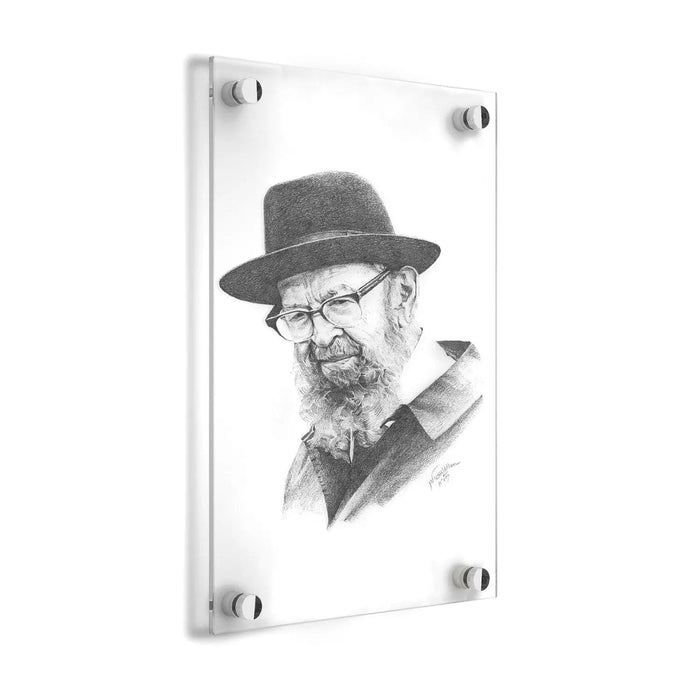 Rav Avigdor Miller Gadol Sketch — lucite Wall Art | Judaica Square Lakewood