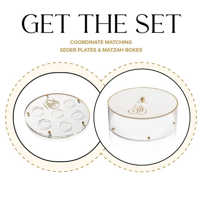 Regal Seder Plate & Matzah Box Set — leather | Judaica Square Lakewood