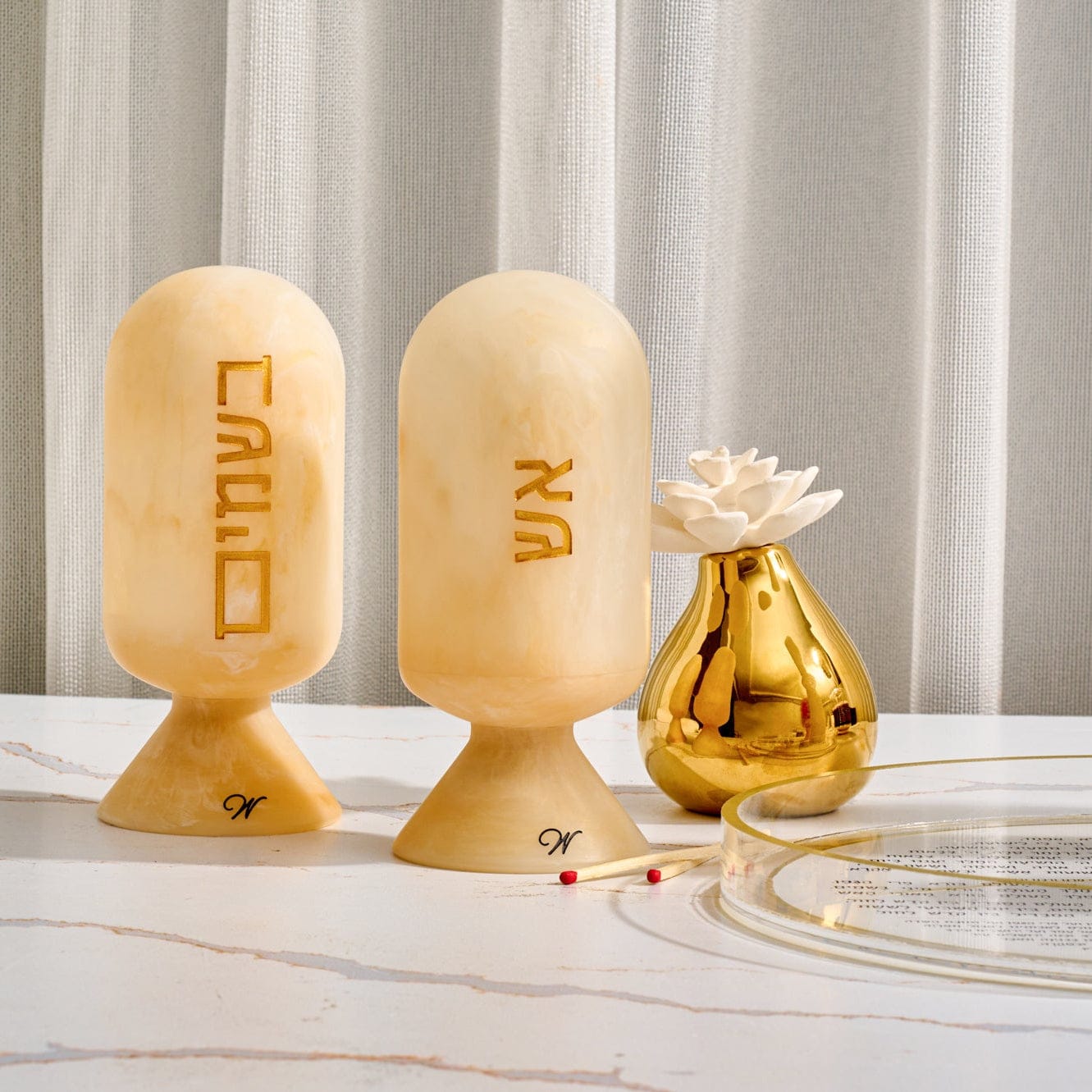 Resin Besamim Cloche — styled in-room | Judaica Square Lakewood
