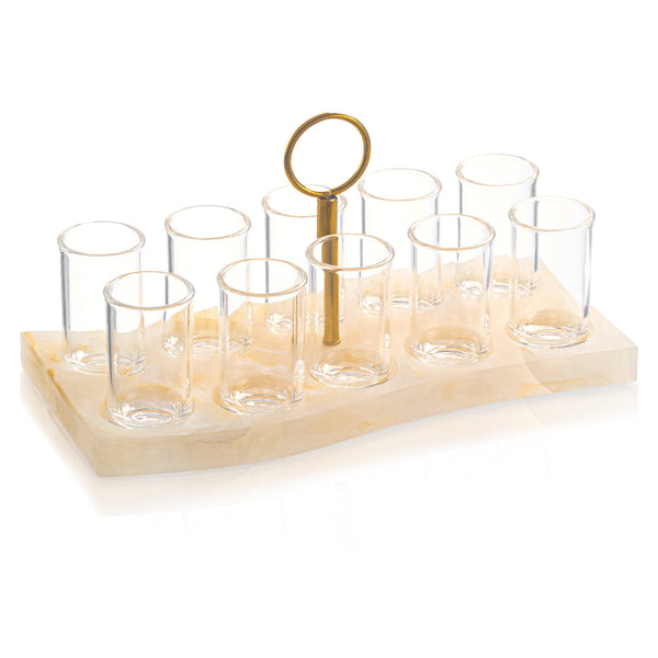 Resin Curve Liquor Set | Judaica Square Lakewood
