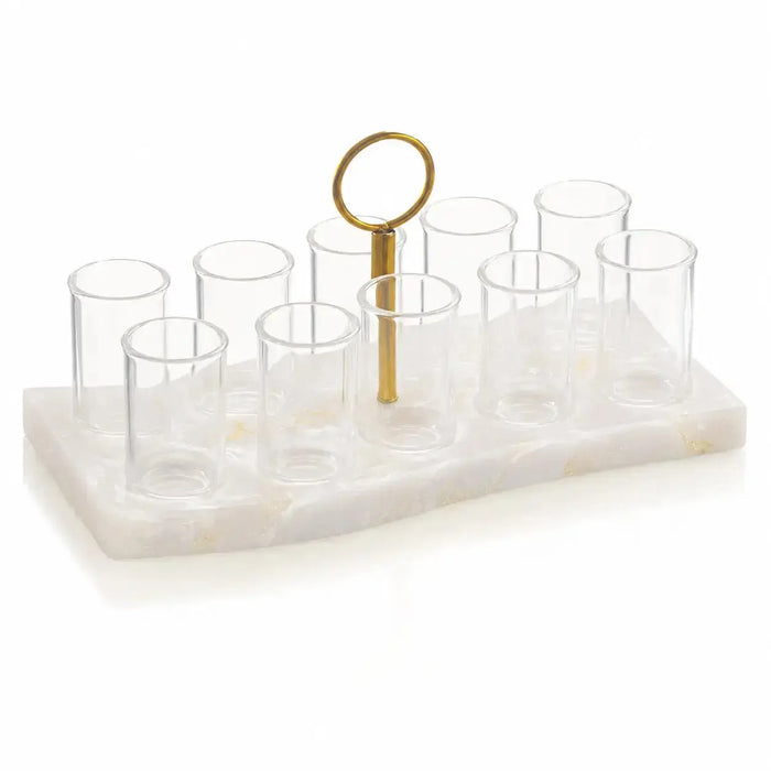 Resin Curve Liquor Set — Acrylic Liquor Set by Waterdale Collection | Judaica Square Lakewood