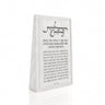 Marbleized silver-tone resin Hadlokas Neiros block, standalone on white background