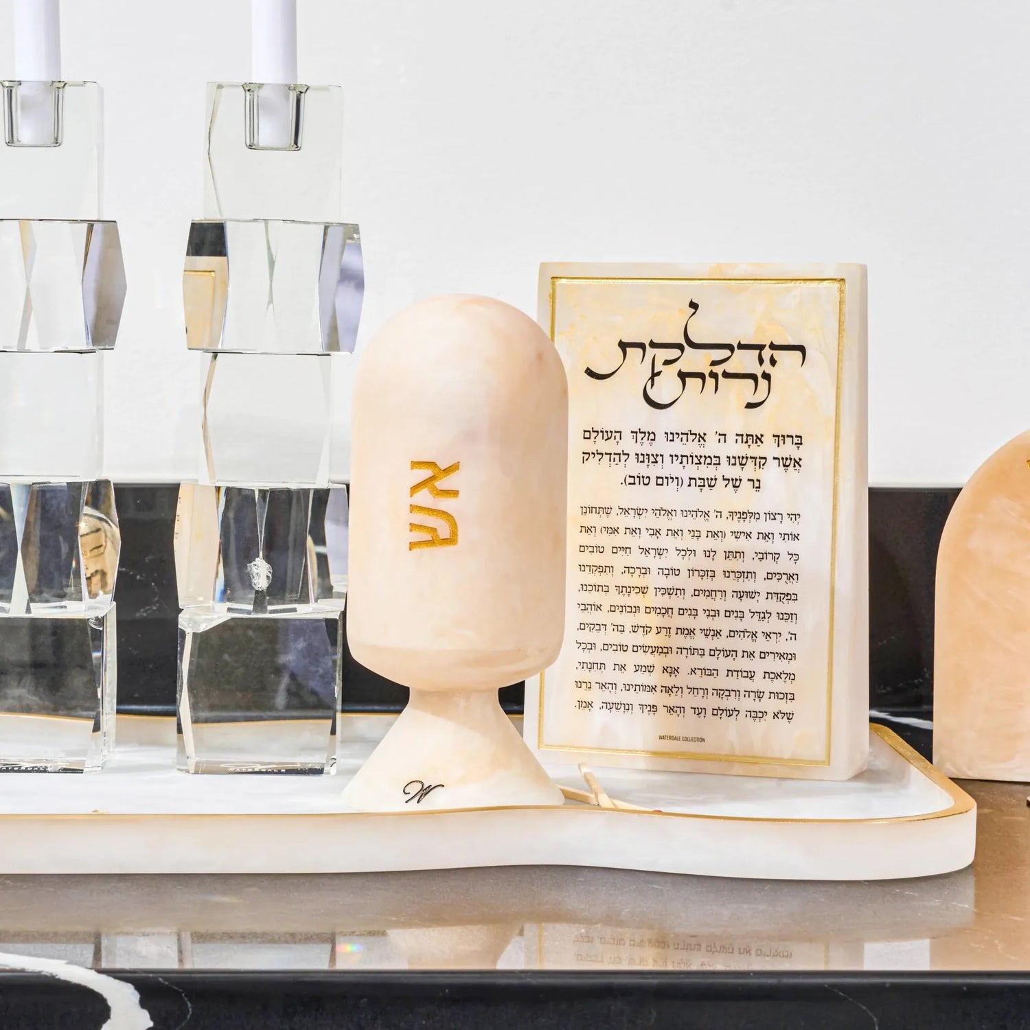 Resin Hadlokas Neiros Block — Marbleized Freestanding Block | Judaica Square Lakewood