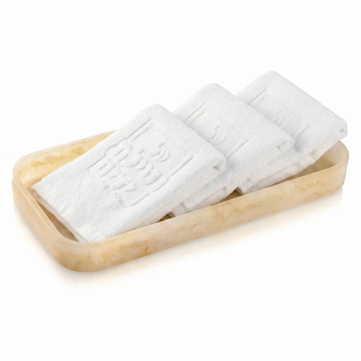 Resin Netilas Yadayim Towel Box with Towels — hero shot | Judaica Square Lakewood