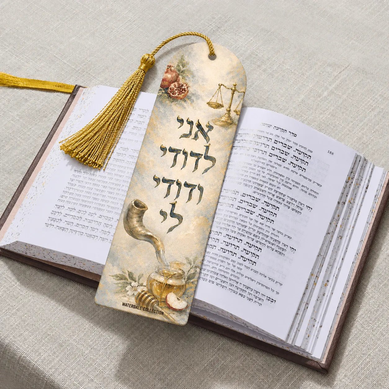 Rosh Hashanah Leather Bookmark — faux leather Bookmark | Judaica Square Lakewood