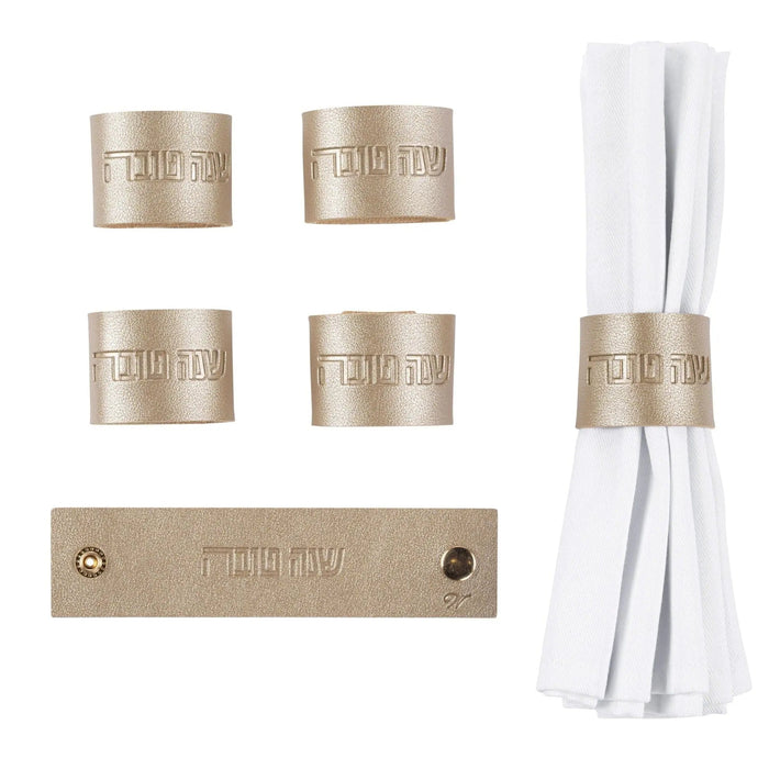 Rosh Hashana Leather Napkin Wraps | Judaica Square Lakewood
