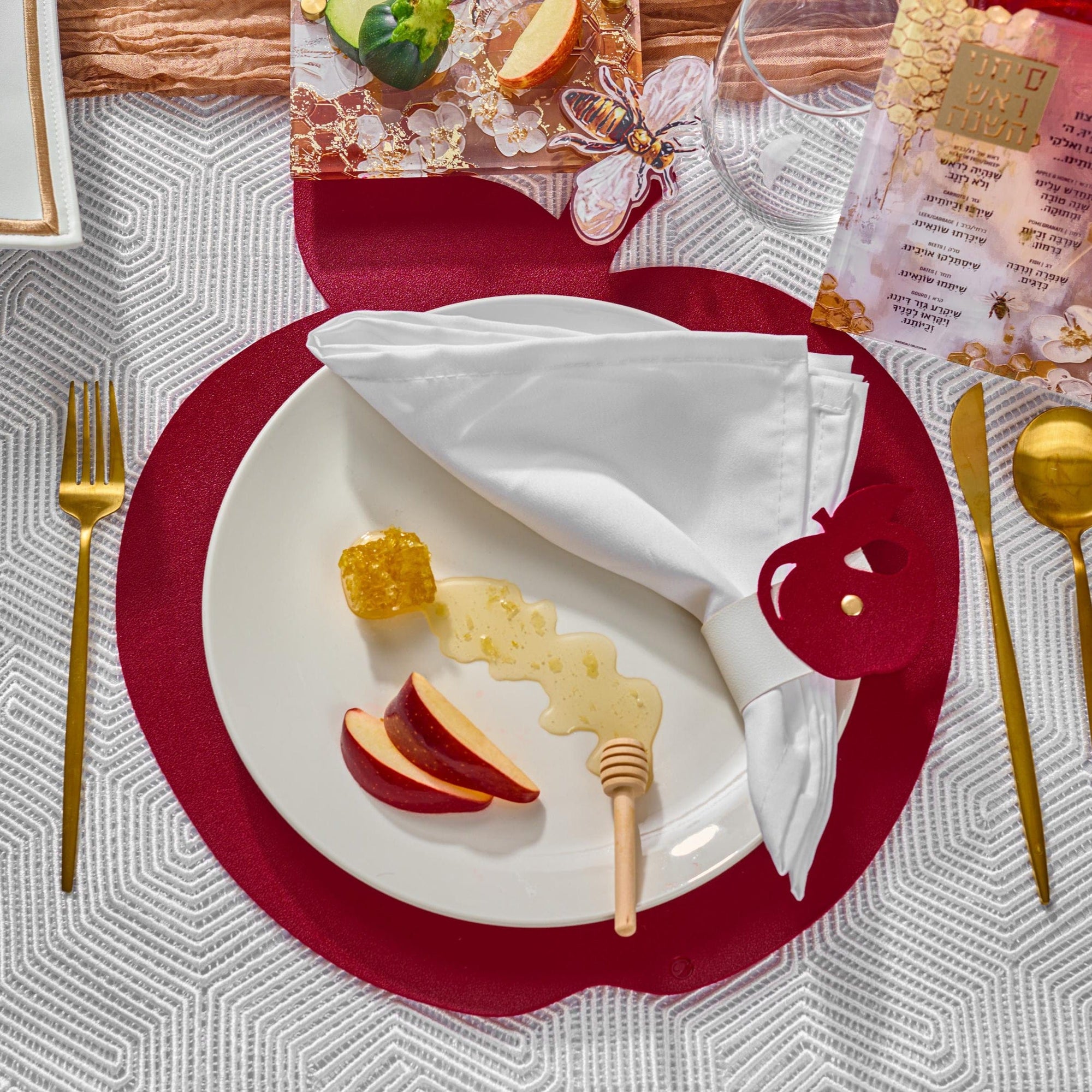 Rosh Hashanah 2025 Painted Tablescape — hero shot | Judaica Square Lakewood