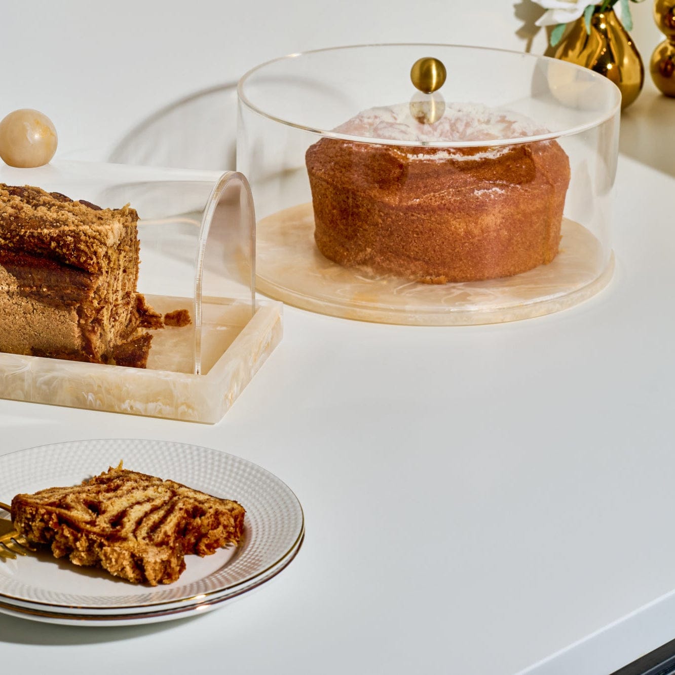 Round Resin Cake Dome — detail view | Judaica Square Lakewood