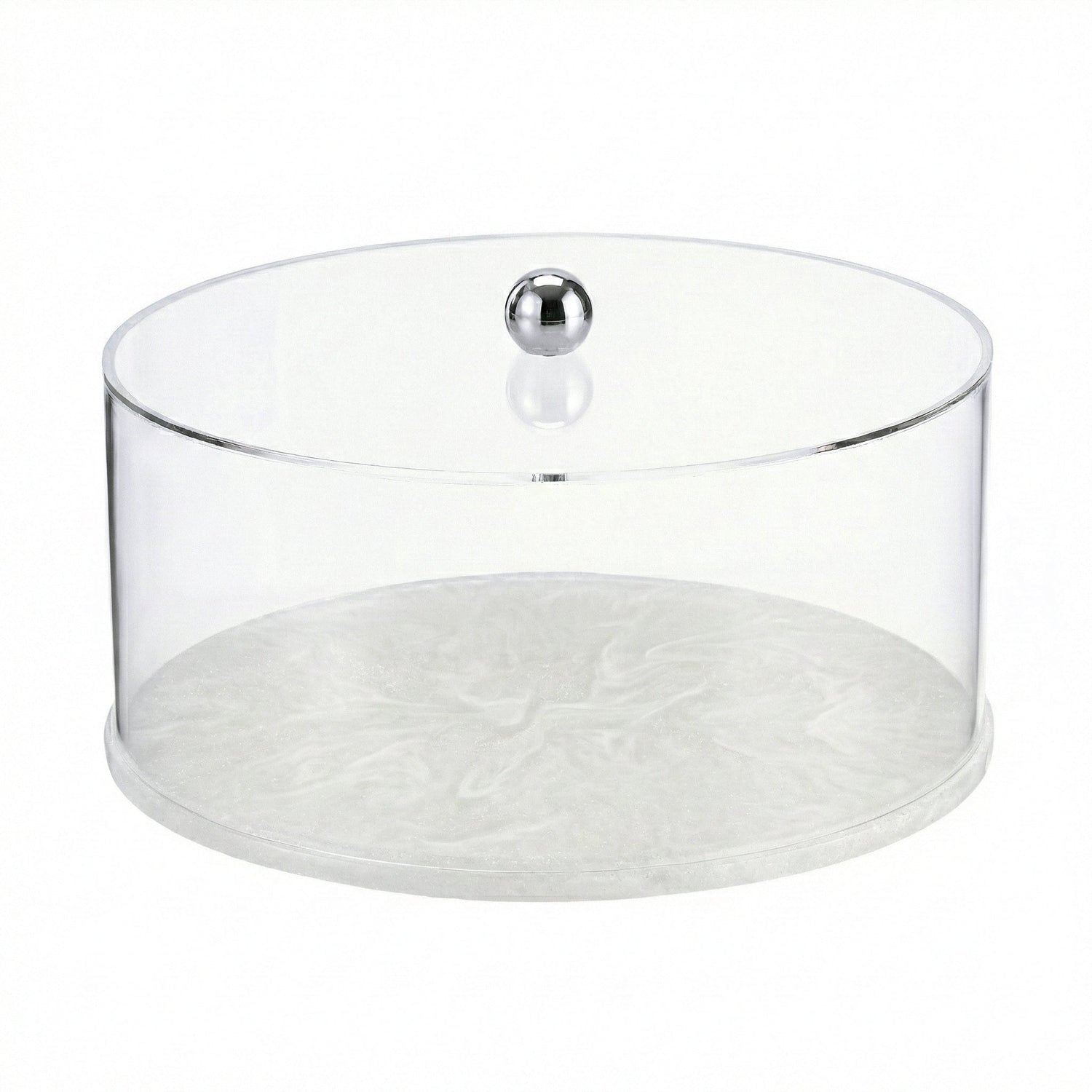 Round Resin Cake Dome — styled in-room | Judaica Square Lakewood