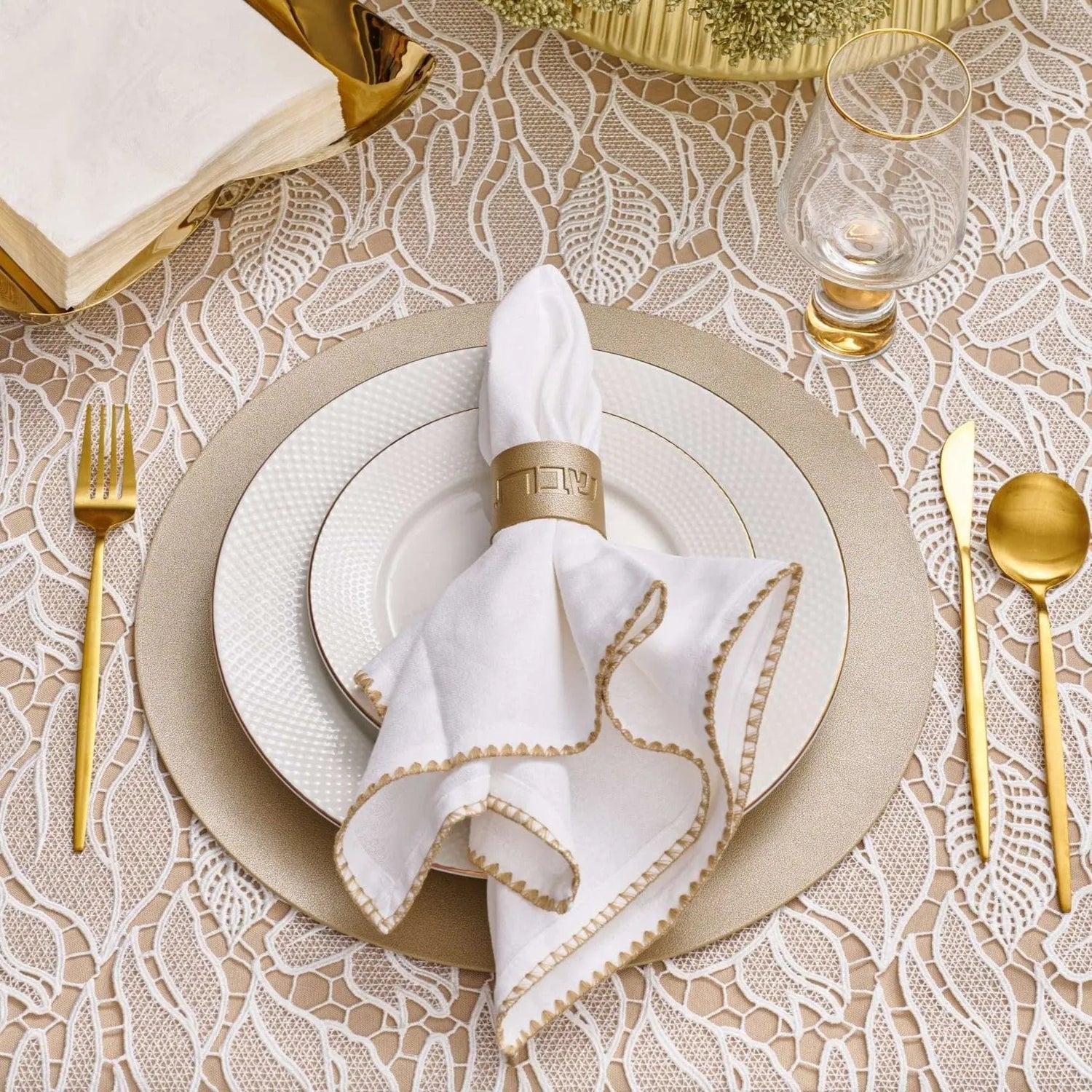 Shabbos Leather Napkin Wraps | Judaica Square Lakewood
