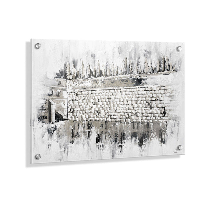Silver Kosel at Winter Painting — lucite Wall Art | Judaica Square Lakewood