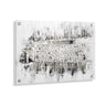Silver Kosel at Winter Painting — lucite Wall Art | Judaica Square Lakewood