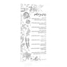 Toile Simanim Card — frosted lucite card with sketched toile simanim illustrations Rosh Hashanah card | Judaica Square Lakewood