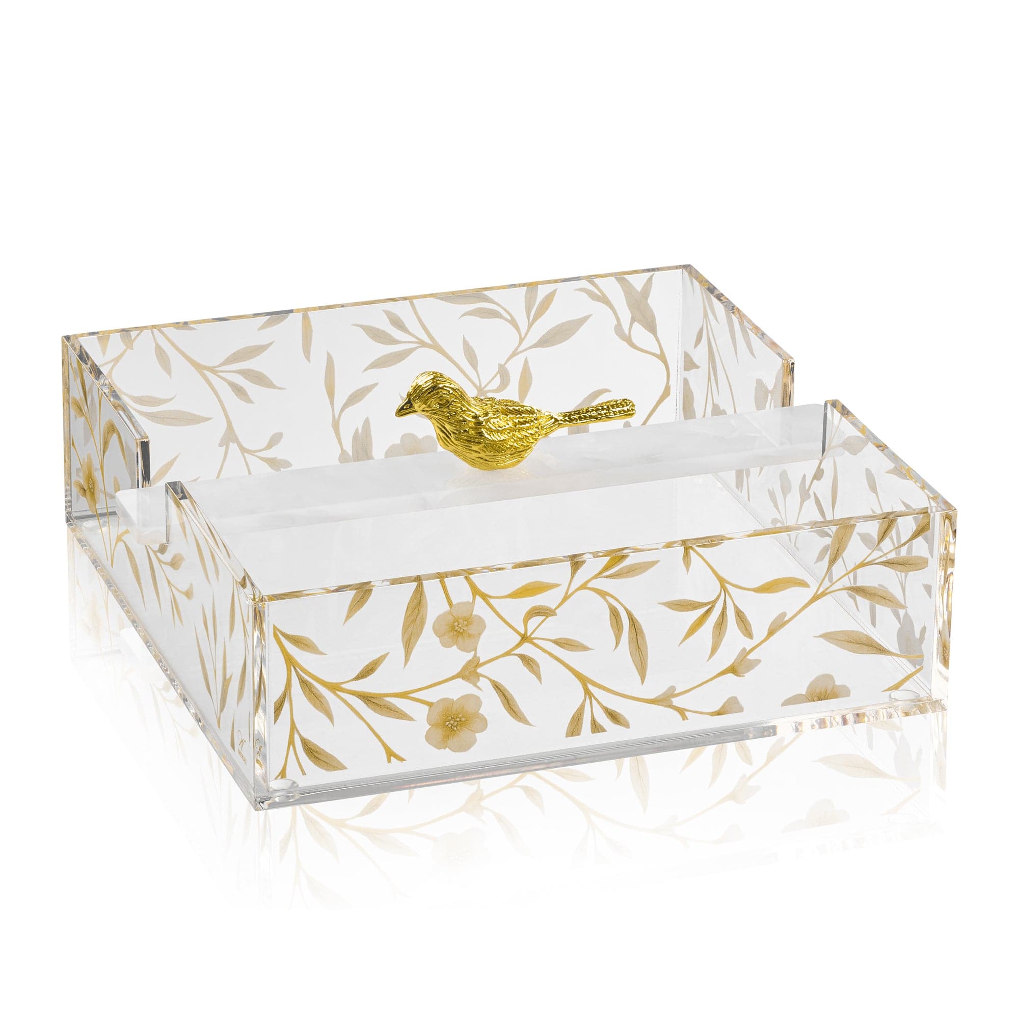 Square Floral Bird Napkin Holder | Judaica Square Lakewood
