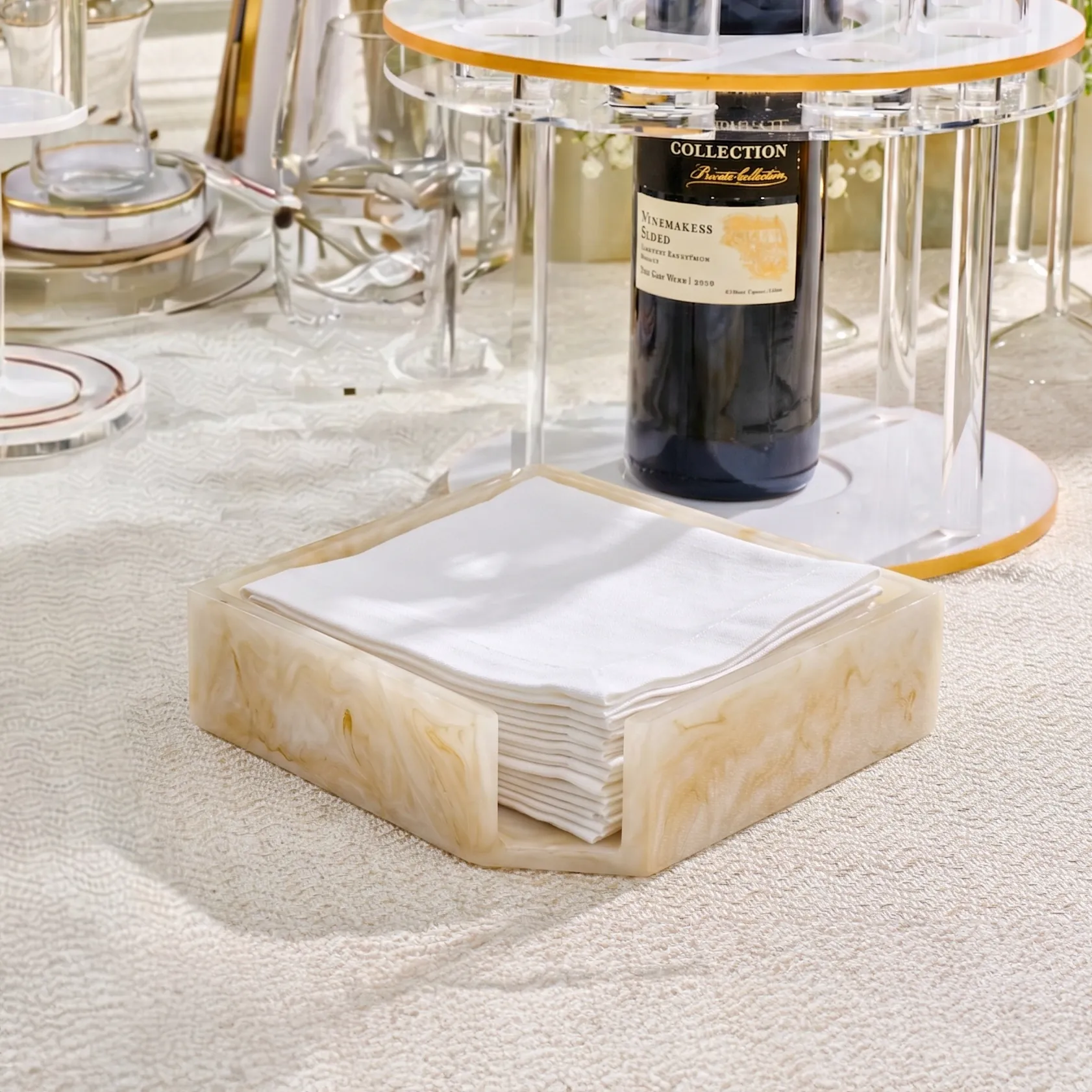 Square Resin Napkin Holder | Judaica Square Lakewood