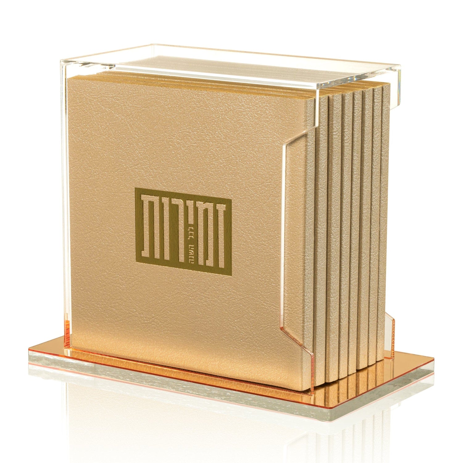 Square Softcover Leather & Lucite Zemiros Bencher Set | Judaica Square Lakewood