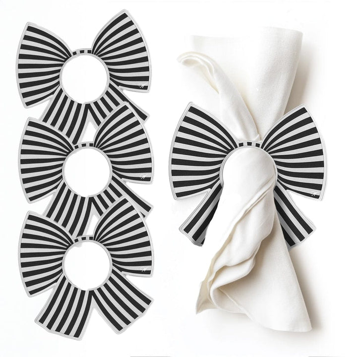 Stripe Bow Napkin Rings — Napkin Rings