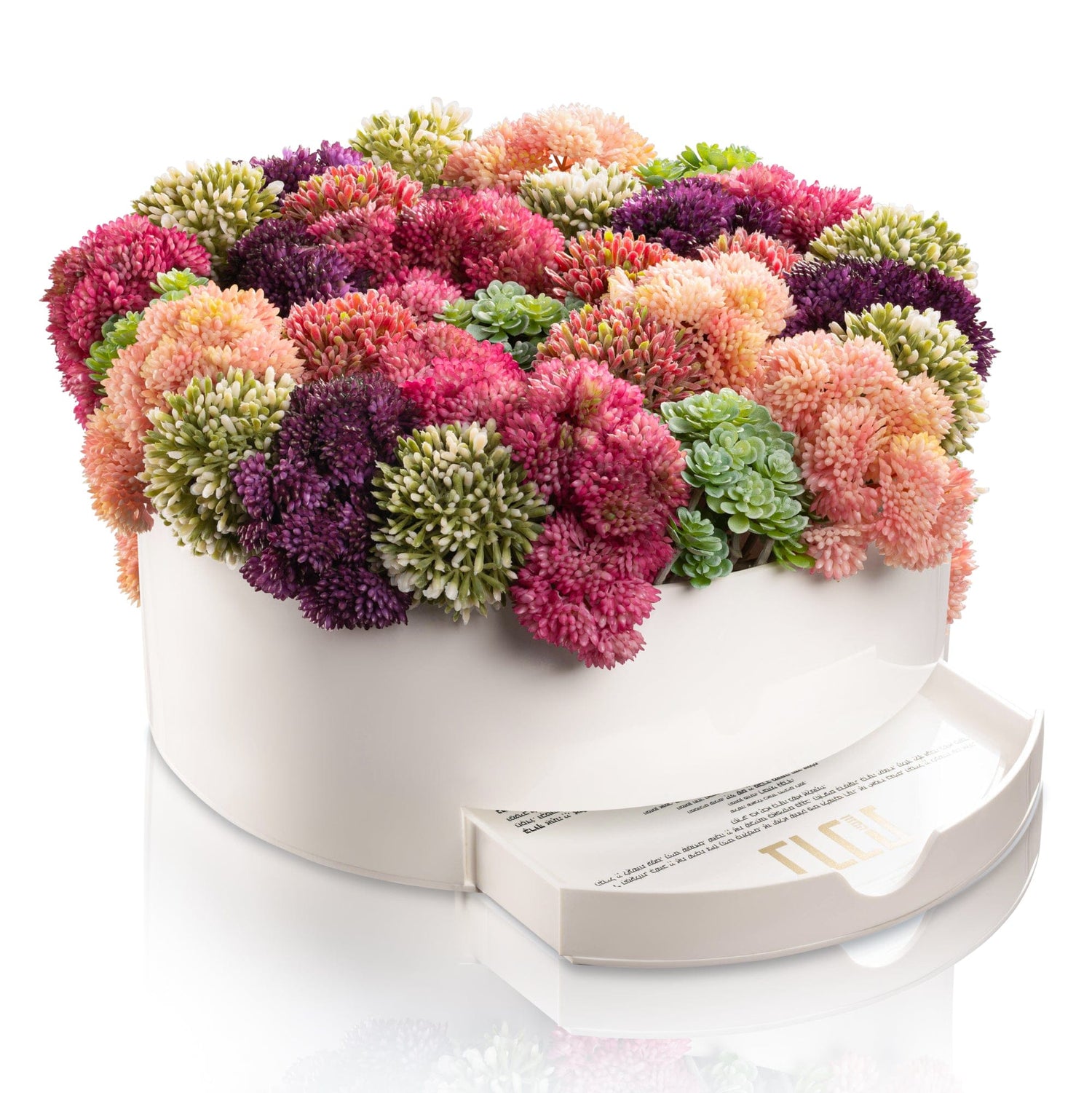 Succulent Pink Round Vase Bencher Set | Judaica Square Lakewood