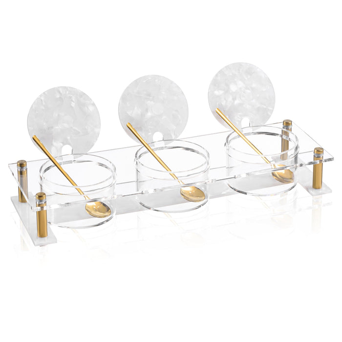 Suspended Pearlstone Dip Bowl Set — Dip Bowl Set | Judaica Square Lakewood