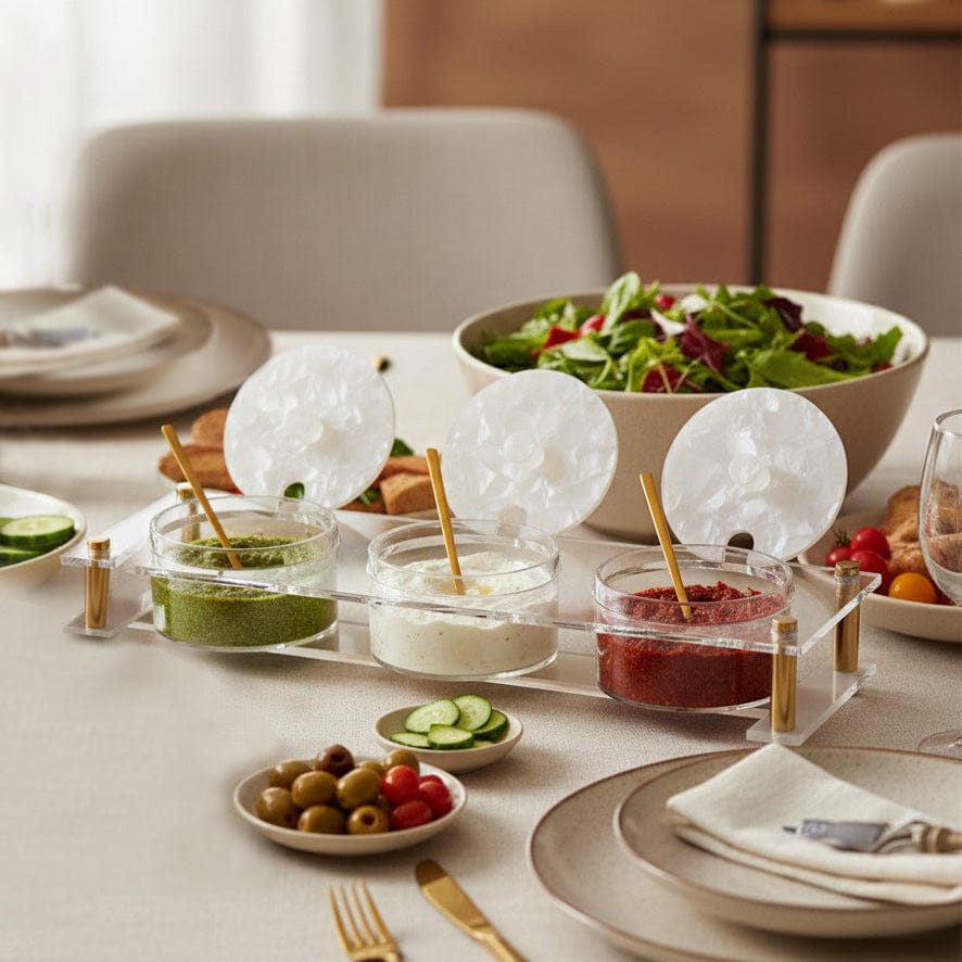 Suspended Pearlstone Dip Bowl Set | Judaica Square Lakewood