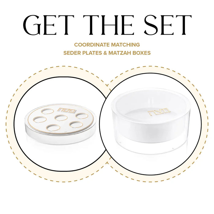 Suspended Seder Plate & Matzah Box — lucite | Judaica Square Lakewood
