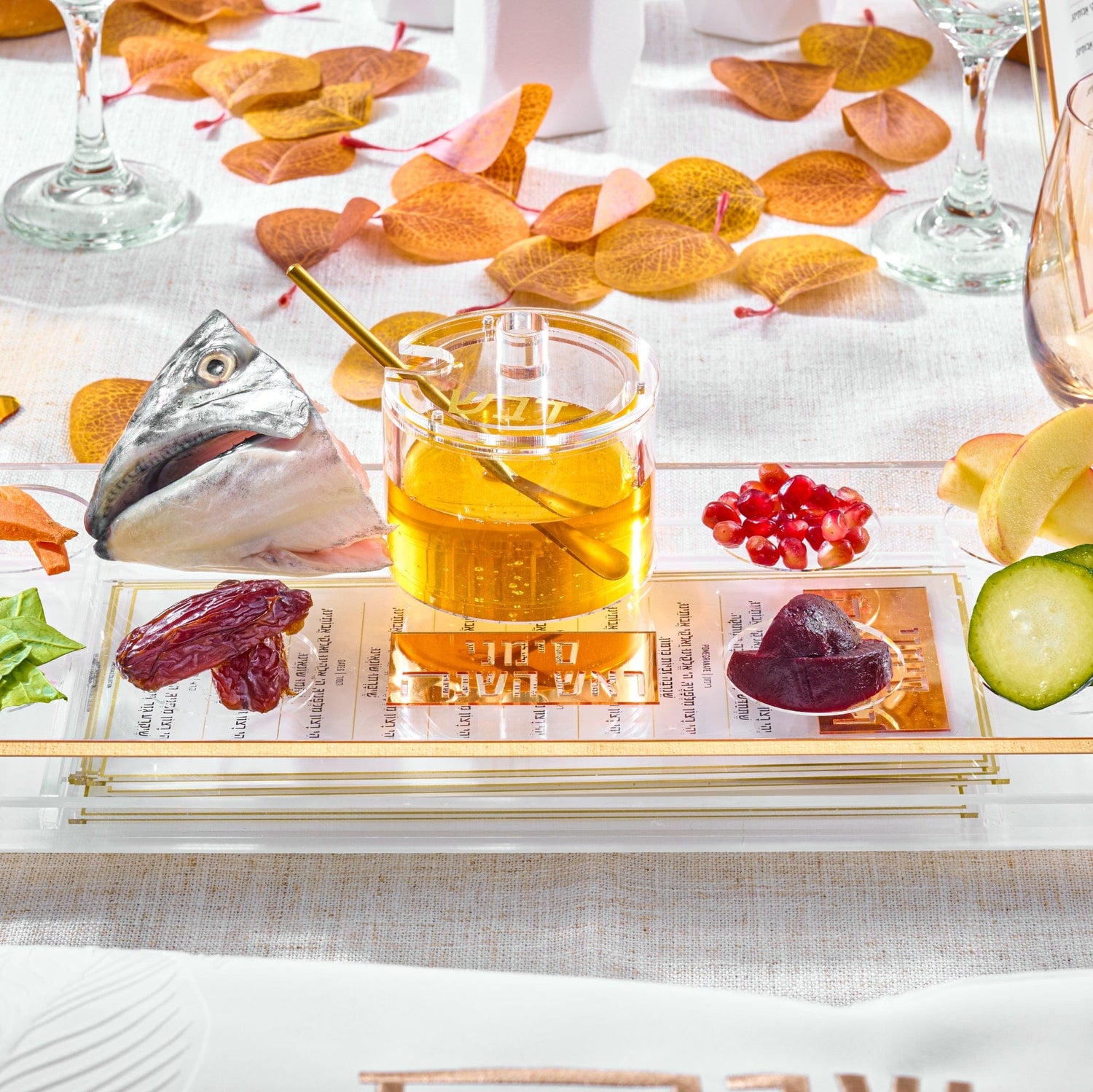 Suspended Simanim Tray Card Set | Judaica Square Lakewood