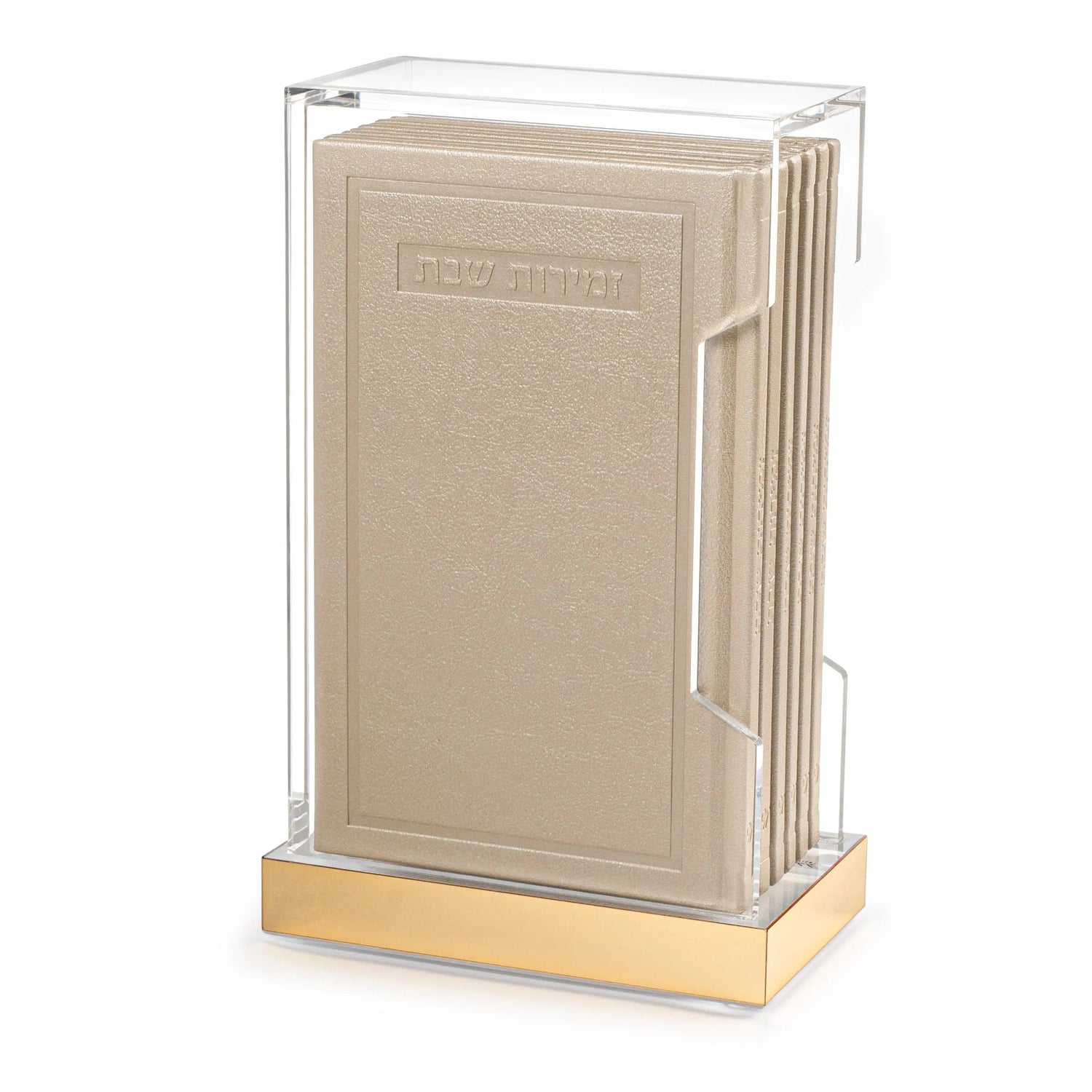 Tall Hardcover Leather & Lucite Bencher Set | Judaica Square Lakewood