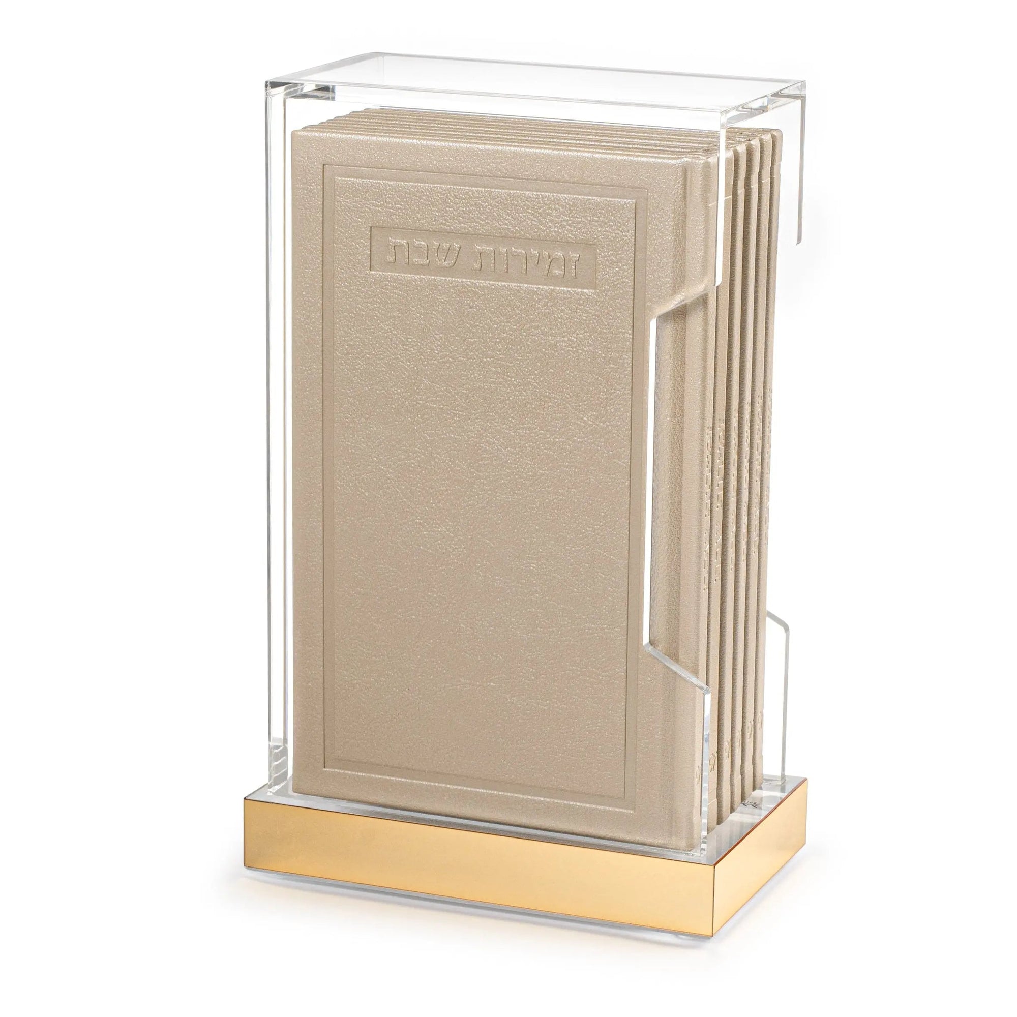 Tall Hardcover Leather & Lucite Bencher Set | Judaica Square Lakewood
