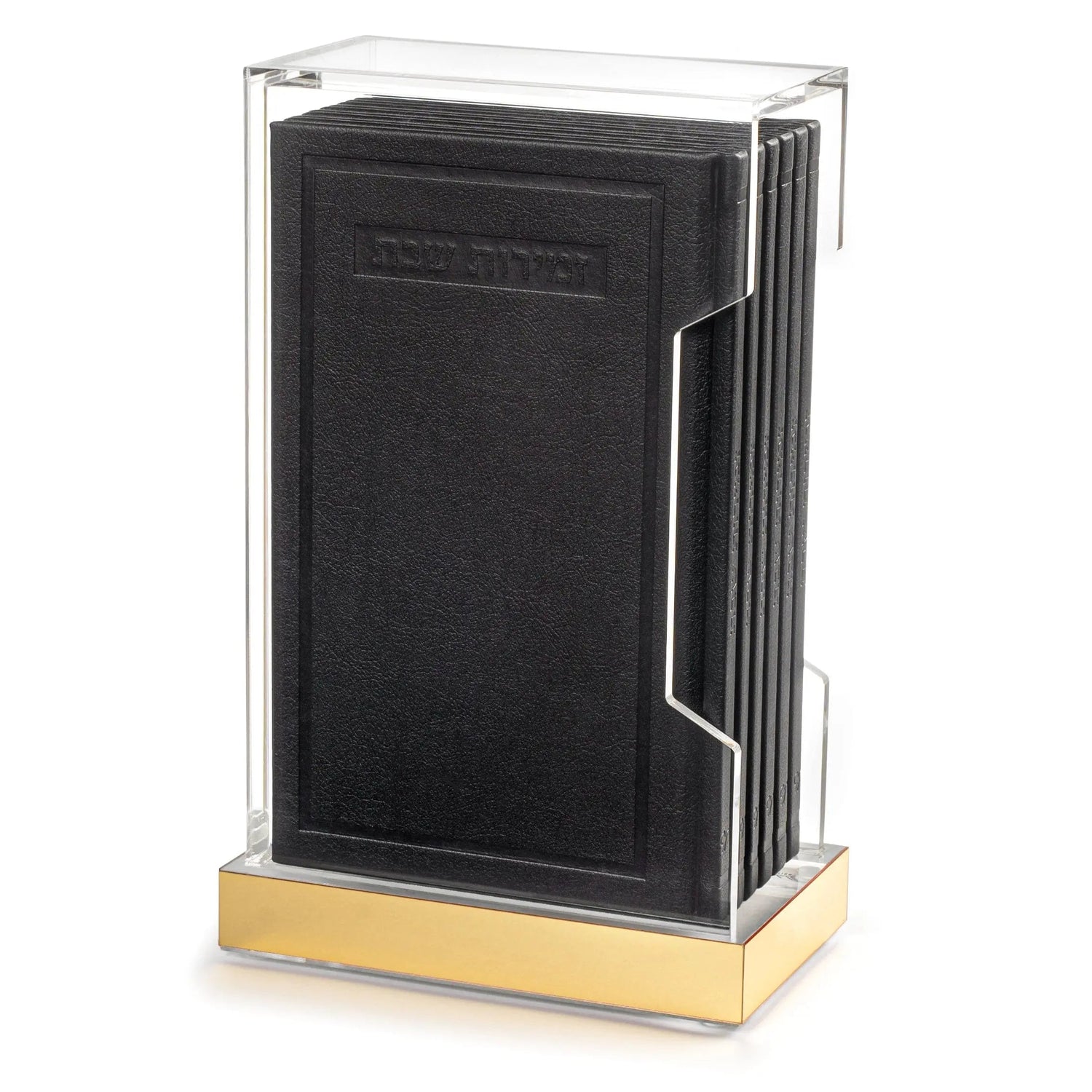 Tall Hardcover Leather & Lucite Bencher Set | Judaica Square Lakewood